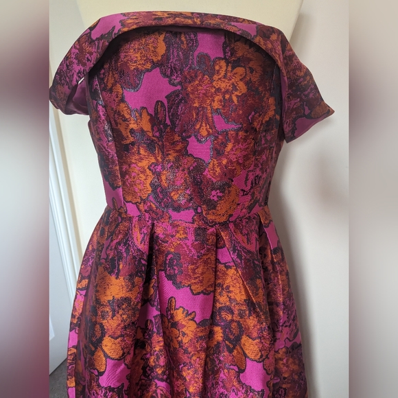 ASOS Bardot off the shoulder collar occasion midi dress size 16 stiff zip - Picture 4 of 6